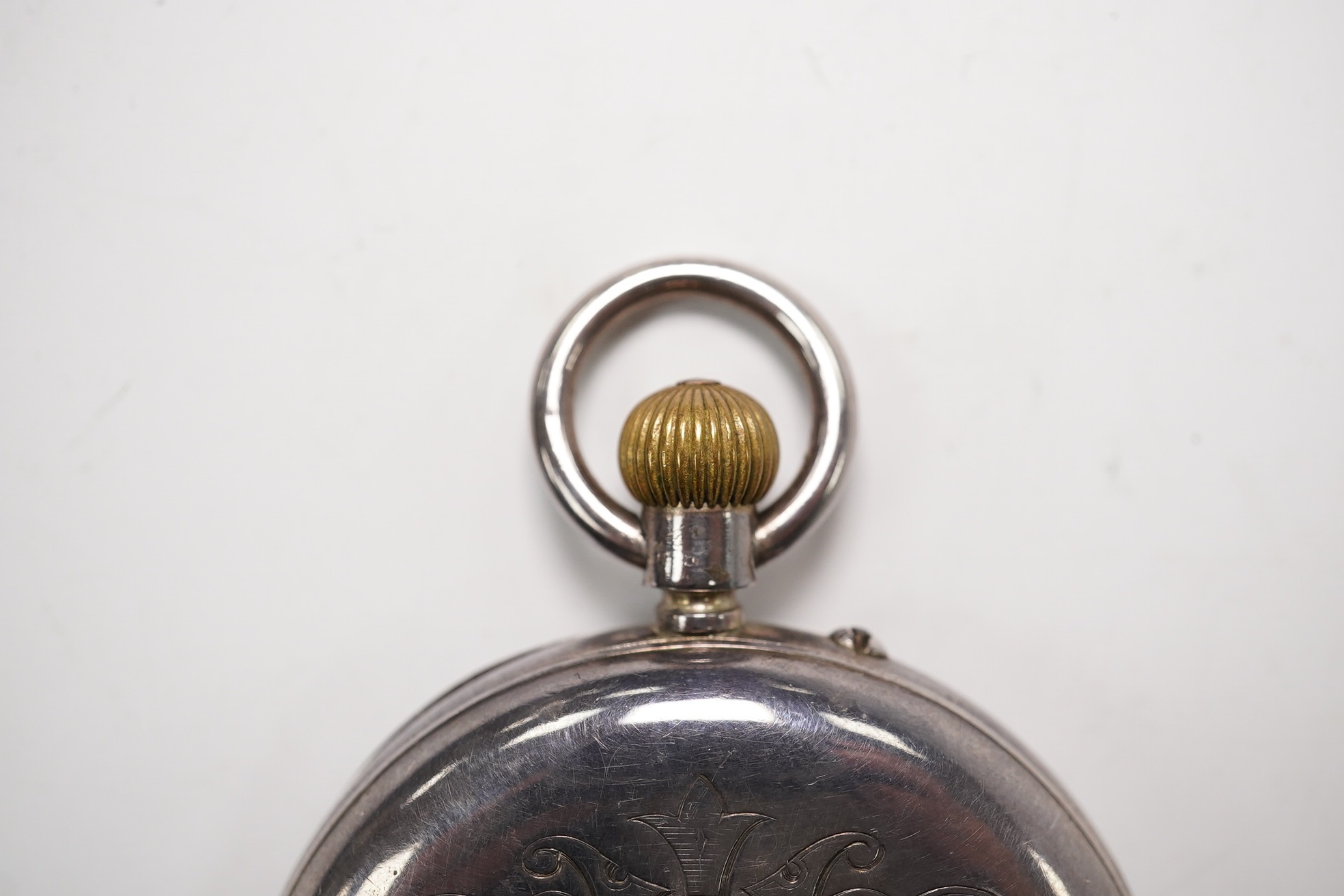 A heavy Victorian silver hunter pocket watch with three quarter plate movement signed Geo. Carley & Co, 30 Ely Place, London. Condition - poor to fair